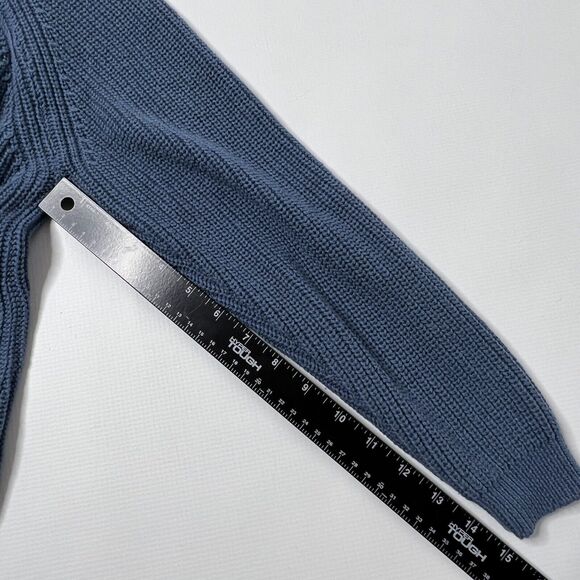 Lulu's Just For You Backless Knit Pullover Sweater V Back Blue Oversize Size M - Picture 5 of 7